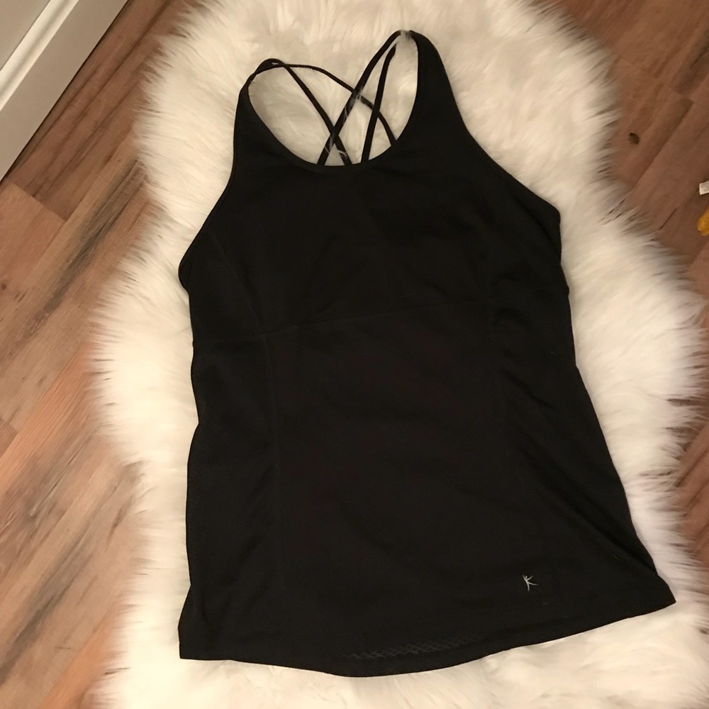 Black work out or running tank